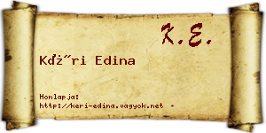 Kéri Edina névjegykártya