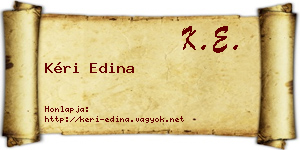 Kéri Edina névjegykártya